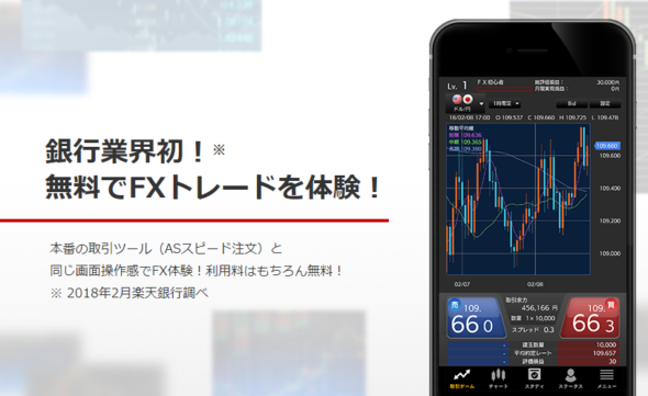 新・楽天銀行FXのデモトレードアプリ